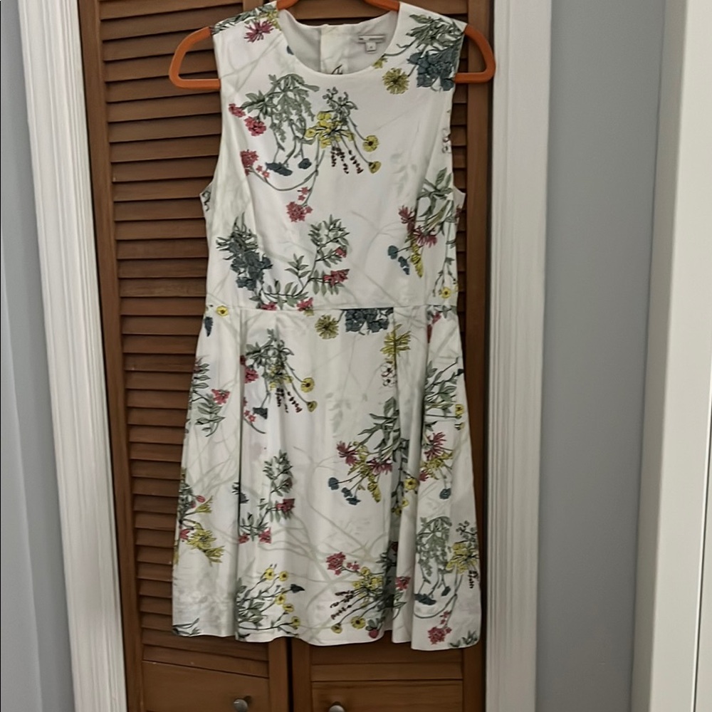 GAP White Floral Midi Dress